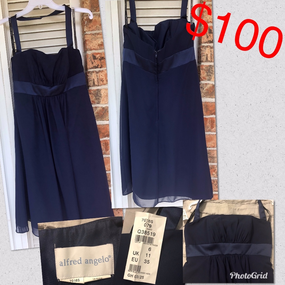 Navy Blue Halter Top Dress